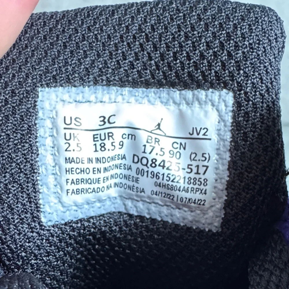 NEW IN BOX Nike Air Jordan 1 Mid TD Lakers - Dark Concord/White/Black/Taxi, 3C